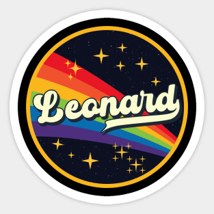 Leonard // Rainbow In Space Vintage Style Sticker